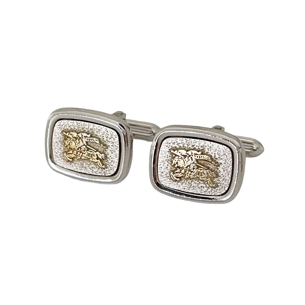 Burberry knight logo silver and gold cufflinks vintage